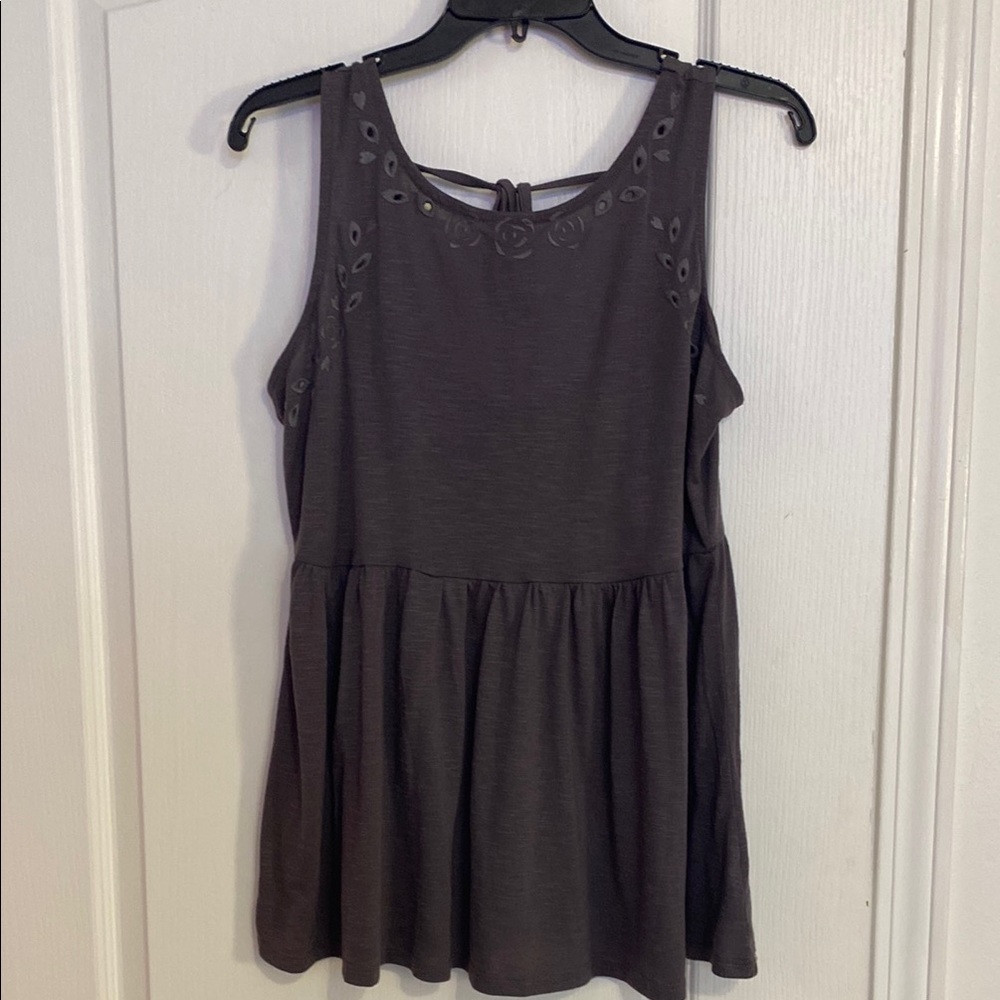 Torrid Gray Peplum Sleeveless Tank Top Torrid size 00
